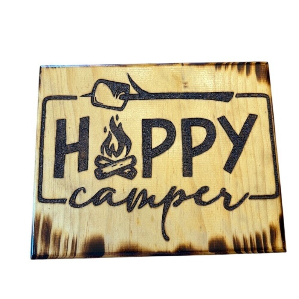 Unbranded Happy Camper Wood Sign Plaque Wall Decor